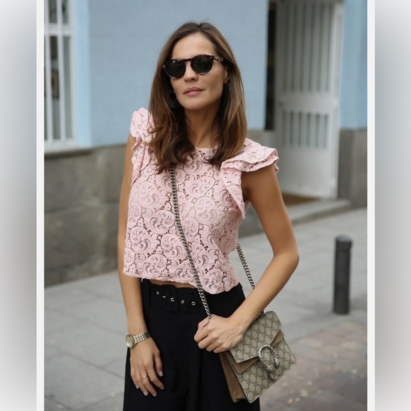 Zara Woman’s Pink Lace Top Small - Picture 4 of 13